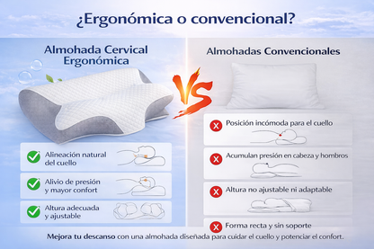 Almohada Cervical Ergonómica para un Descanso Natural y Cómodo