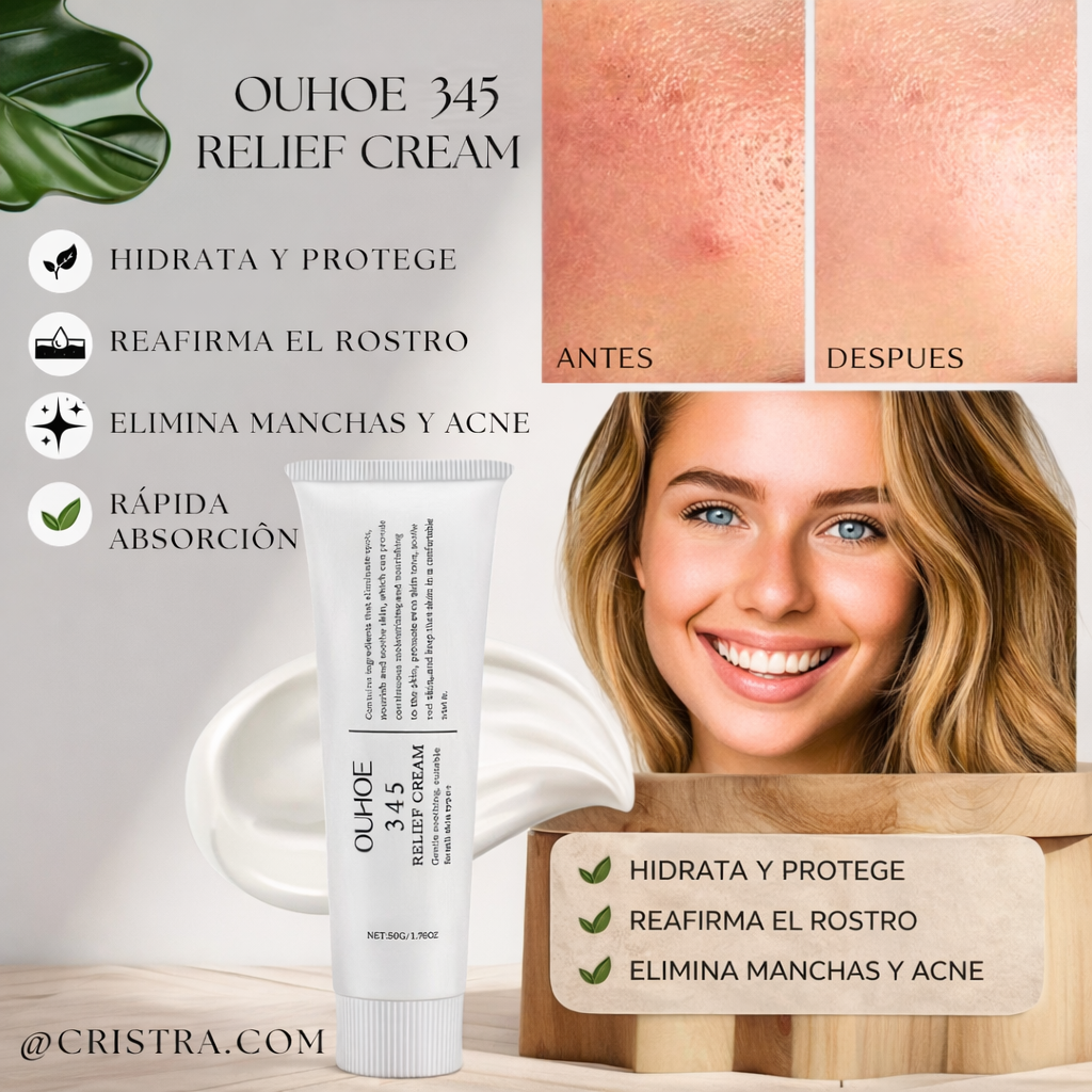 Crema OUHOE 345 Relief Cream -Piel Renovada 🌱✨ ......   1+1 GRATIS .....